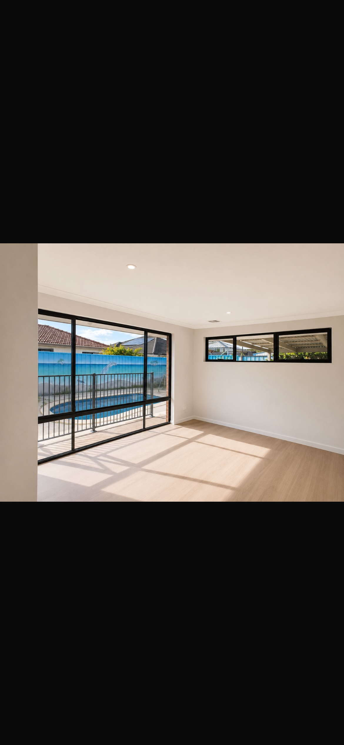 Interior renovation with glass doors and timber flooring — Perth